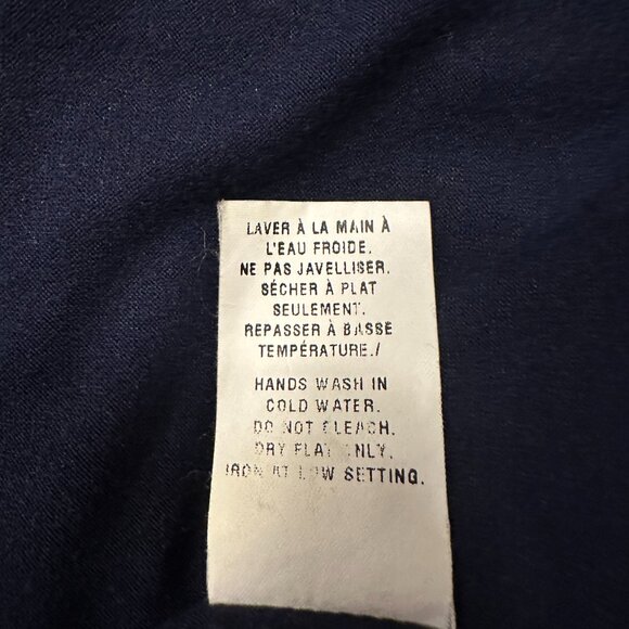 Blue Short Puff Sleeve Turtle Neck Top Womens Size S Peplum - Picture 5 of 5